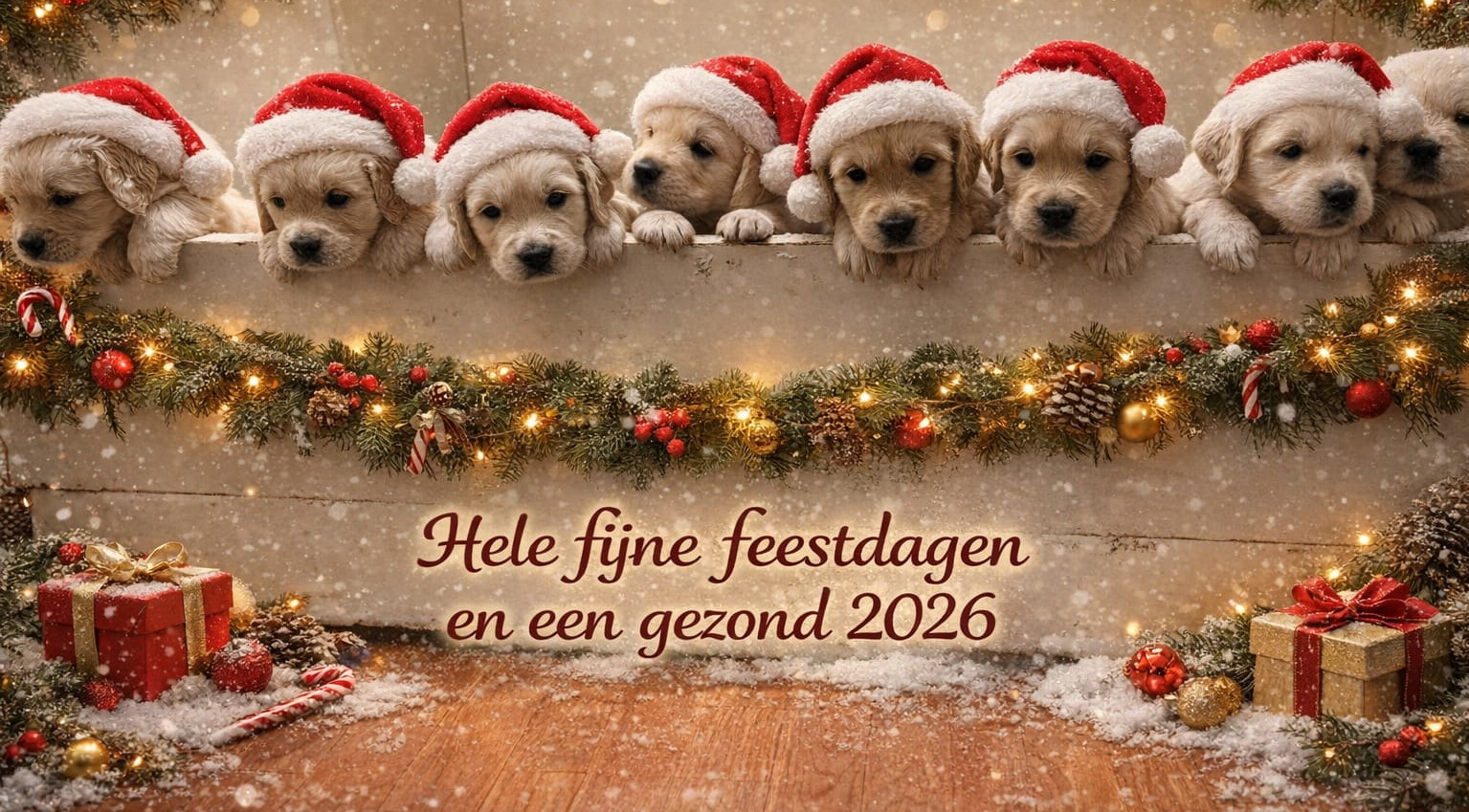 Pups van Odette en Luuk in kerststemming